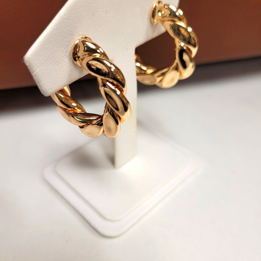 Gold plated moon hoops